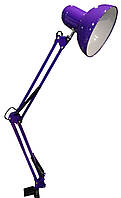 Настільна лампа на струбцині E27 LU-074-1800 PURPLE (ФІОЛЕТОВИЙ) TM LUMANO