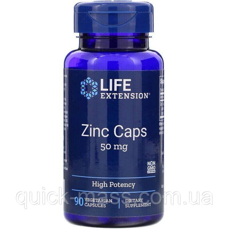 Цитрат цинку Zinc Caps Life Extension, 50 мг, 90 капсул