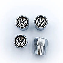 Захисні ковпачки на ніпеля VW Volkswagen (Фольксваген) 4 шт Хром, фото 2