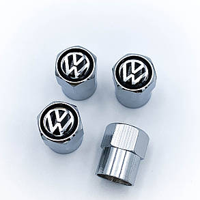 Захисні ковпачки на ніпеля VW Volkswagen (Фольксваген) 4 шт Хром, фото 2