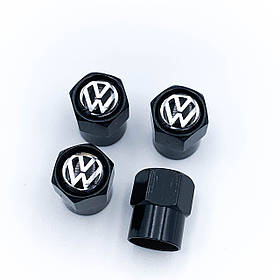 Захисні ковпачки на ніпеля VW Volkswagen (Фольксваген) 4 шт Чорні
