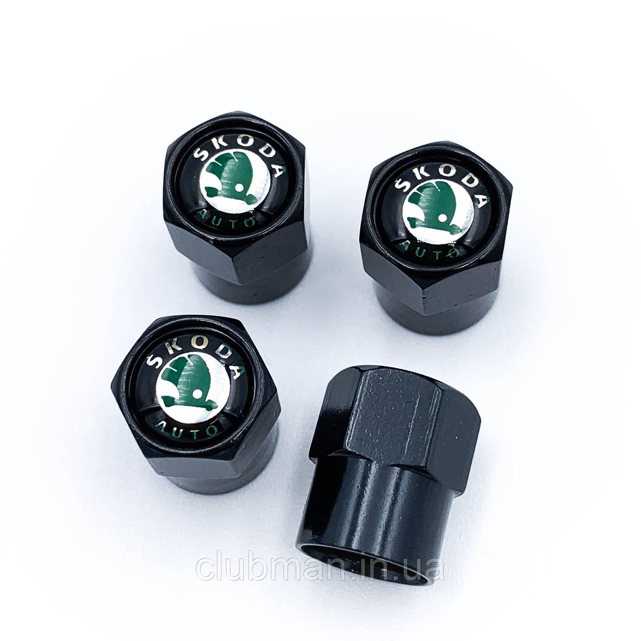 Захисні ковпачки на ніпеля SKODA (Шкода) 4 шт Класик Чорні