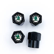 Захисні ковпачки на ніпеля SKODA (Шкода) 4 шт Класик Чорні, фото 5