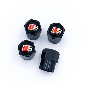 Захисні ковпачки на ніпеля AUDI (Ауді) S-line - 4 шт Чорні