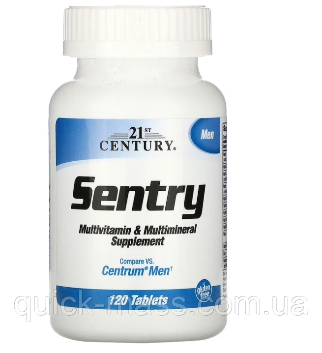 Вітаміни для чоловіків 21st Century Sentry Multivitamin & Multimineral Supplement Men 120 tablets, фото 1