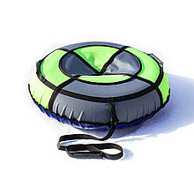 Тюбінг надувні санки ватрушка d 100 см серія Стандарт Сіро - Неонового кольору для дітей і дорослих