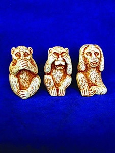 Фігурки Три мавпи з гіпсу