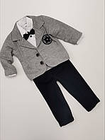 Детский теплый нарядный костюм для мальчика(брюки,пиджак,рубашка) размер 92, 98,104 (на 1-3 года)Турция