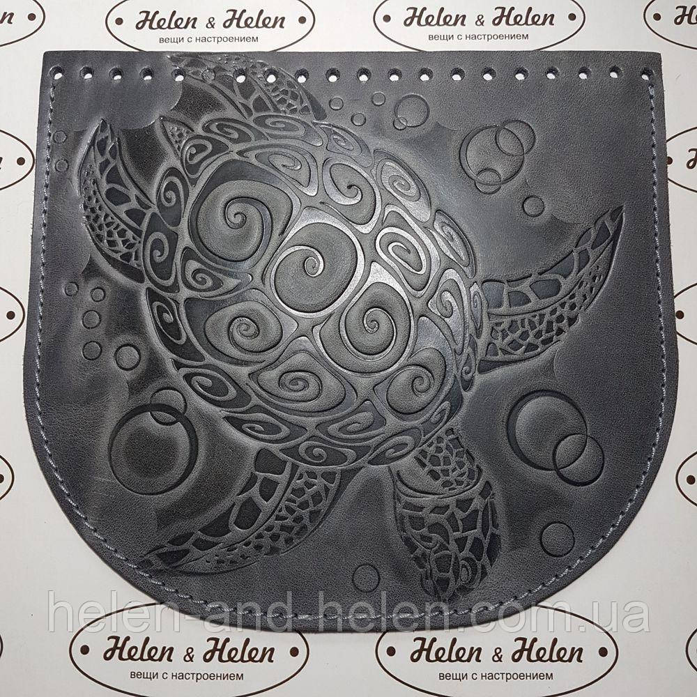 Клапан для сумочки "Черепаха". Колір "Сірий"., фото 1