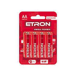 Батарейки ETRON Mega Power AA (LR6) 4 шт.