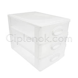 Мінікомод пластиковий на 3 ящики/ секції (білий)