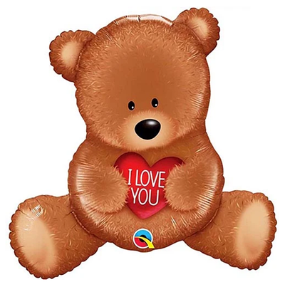 Q 35" I Love You Teddy Bear Foil Balloon. Куля повітряна фольгована фігура Ведмедика Я люблю тебе. В УП