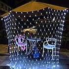 Гірлянда сітка новорічна на вікно LED 120 діодів 1,5х1.5м: 4 кольори (з конектором), фото 9