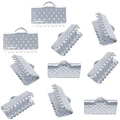 Набір 10 шт 10 мм Сріблясті Кінцівики Затискачі для Стрічки Ремінеця, Фурнітура для Біжутерії