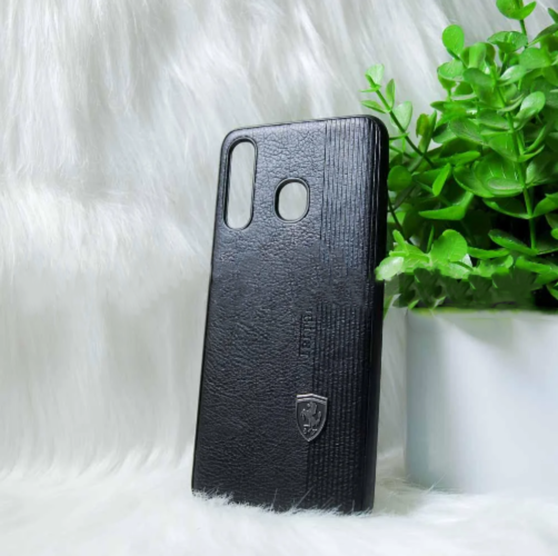 Чохол шкіра Samsung A30 2019 "Ferari" Чорний (black)