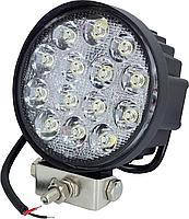 Фара LED кругла 42W, 14 ламп, 116*137,5 мм, 3080Lm широкий промінь 12/24V 6000K (ТМ JUBANA) 453701050