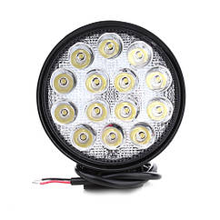 Фара LED кругла 42W, 14 ламп, 116*137,5 мм, широкий промінь DK B2-42W-B FL