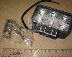 Фара LED прямоуг. 18W, 6 ламп, 110*114,5 мм, 1200Lm широкий промінь 12/24V 6000K (ТМ JUBANA) 453701046