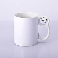 Кружка біла для сублімації 330 мл з футбольним м'ячем