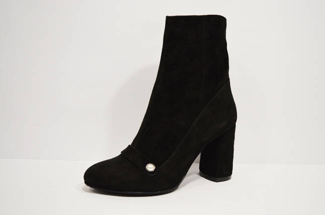 Черевики на підборах Nivelle 8015 чорні замша 38, фото 2