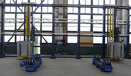 Стенд з роликоопорами для збирання-зварювання елементів котла