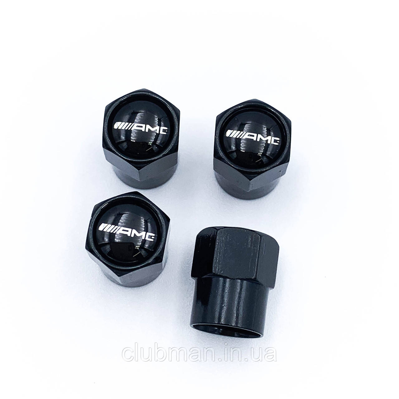Захисні ковпачки на ніпеля AMG Mercedes Benz (Мерседес) 4 шт Чорні