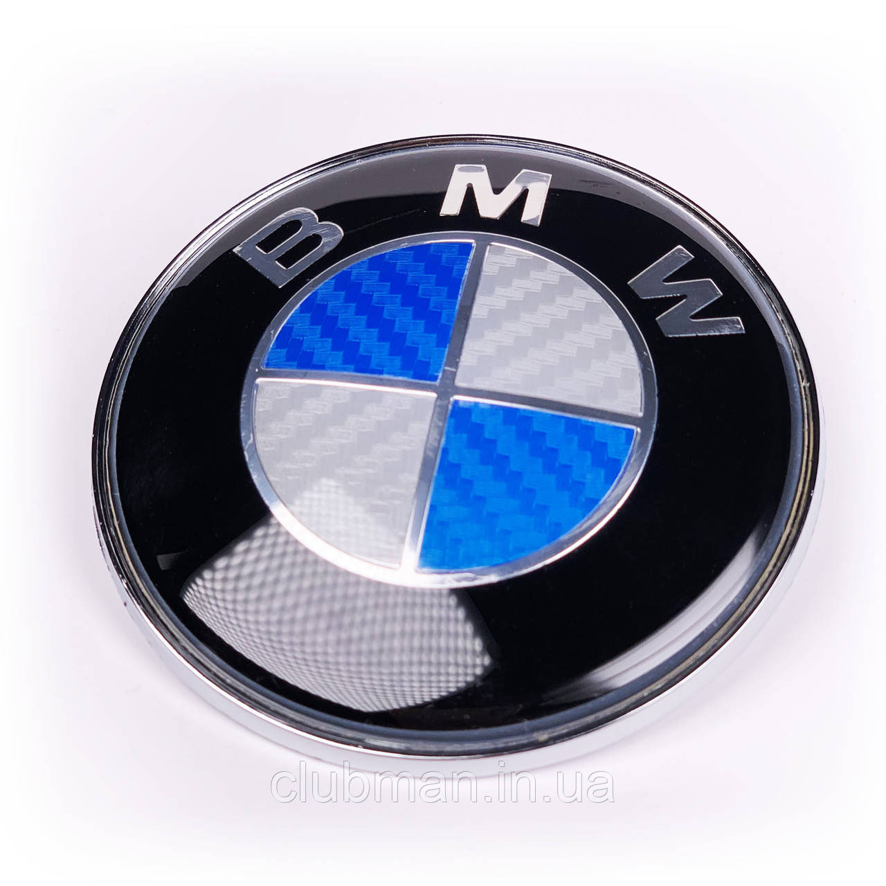 Емблема BMW (БМВ) 82 мм значок для E39 E53 E60 E46 E36 E34 E90 E65 E66 E70 карбон синій