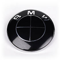 Емблема BMW БМВ 74 мм (чорна) значок бмв E82 E90 E46 E93 E85 Значок капот, багажник, фото 6