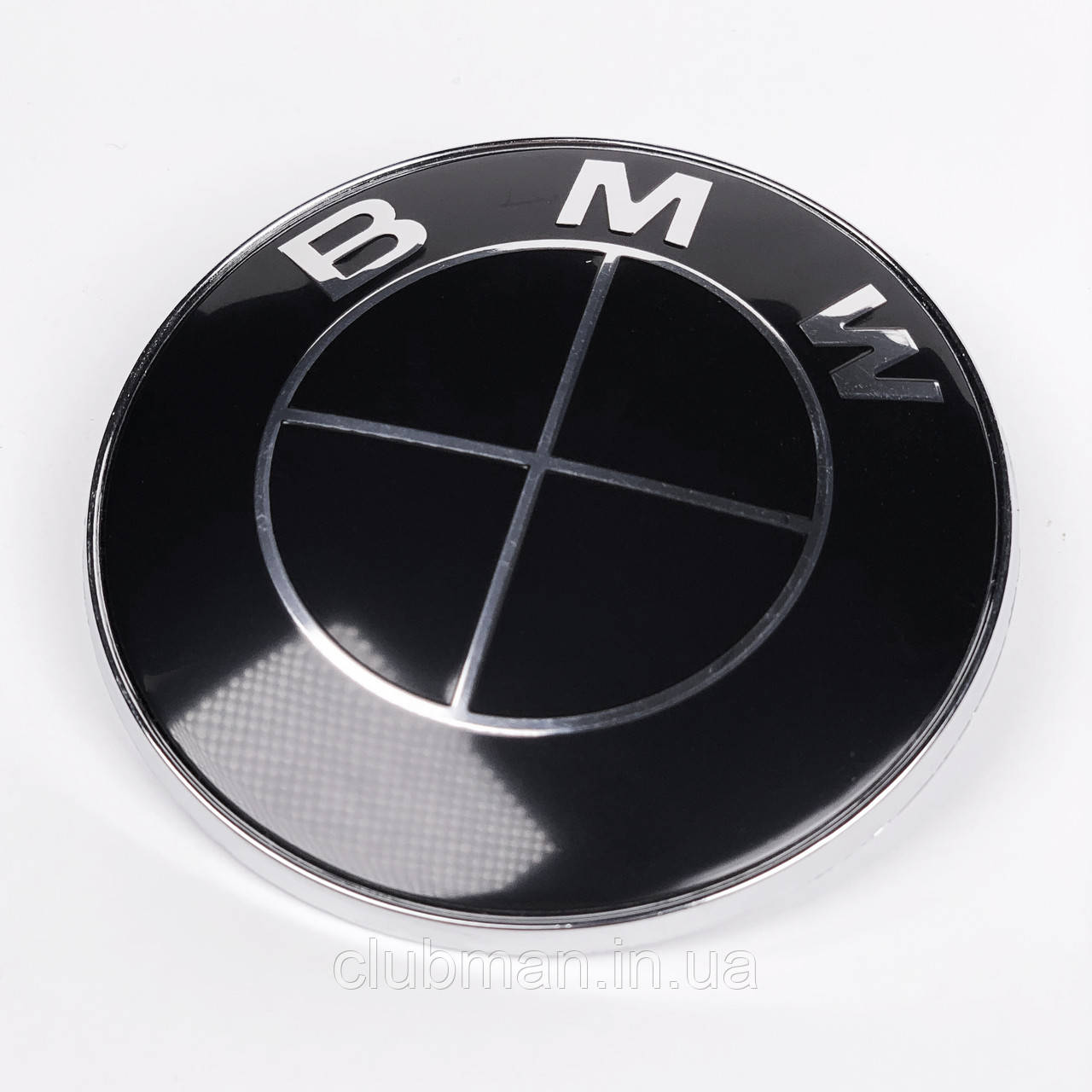 Эмблема БМВ (BMW) 82 мм Чорно-чорна значок для cE53 E60 E46 E36 E34 E90 E65 E66 E70 Значок капот багажник