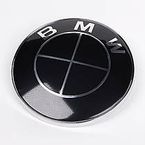 Емблема BMW БМВ 74 мм (чорна) значок бмв E82 E90 E46 E93 E85 Значок капот, багажник, фото 5