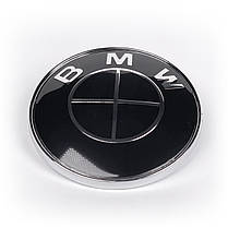 Емблема BMW БМВ 74 мм (чорна) значок бмв E82 E90 E46 E93 E85 Значок капот, багажник, фото 4
