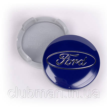 Ковпачки (заглушки) на литі диски FORD (Форд) 54 мм Сині, фото 1
