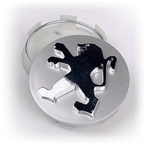 Ковпачки (заглушки) в литі диски PEUGEOT (Пежо) 60 мм Сріблясті (5421.06)