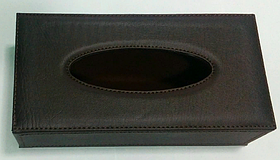 Шкіряна замшева коричнева коробка для серветок 240*120*65 мм (шт)