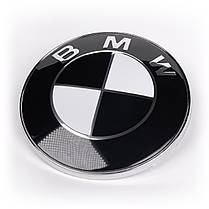 Емблема BMW БМВ 74 мм (чорно-біла) значок бмв E82 E90 E46 E93 E85 Значек на капот багажник, фото 3
