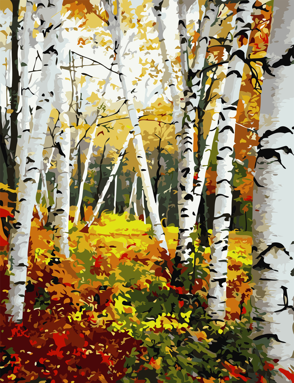 Художній творчий набір, картина за номерами Березовий гай, 50x65 см, «Art Story» (AS0825)