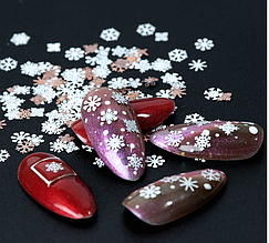 Сніжинки декор для дизайну нігтів