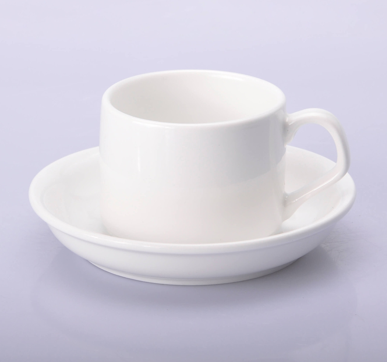 Чашка кавова з блюдцем для сублімації біла 130 мл