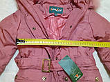 Куртка під пояс рожева пудрова легка весняна дитяча для дівчинки 5  6 років, фото 8