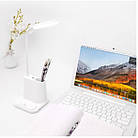 Розумна настільна світлодіодна лампа 3в1 з вбудованим акумулятором і PowerBank біла, фото 4