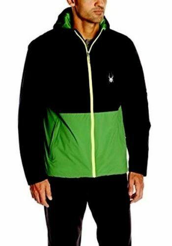 Мужская лыжная куртка Spyder Men's Berner Ski Jacket, Black/Green/Bright Yellow, XL