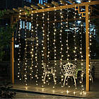Світлодіодна гірлянда штора LED 156 лампочок: розмір 2х1,5 м, холодний білий (конектор), фото 4