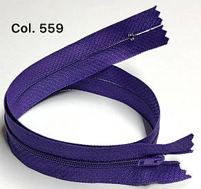 Блискавка плательні Фіолетовий 50см Тип3 спіральна нераз'емна