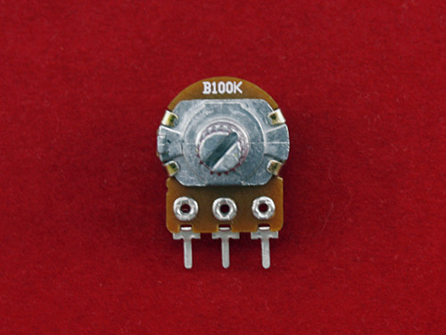 Резистор змінний, потенціометр WH148 B100K лінійний 15мм 100кОм, фото 1