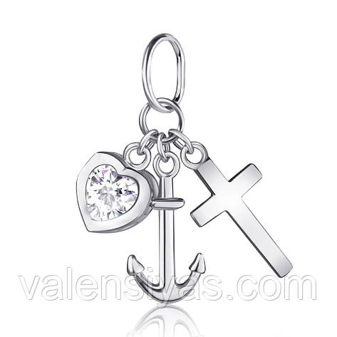 Підвіска срібна — Вера, Надія, Любов, фото 1