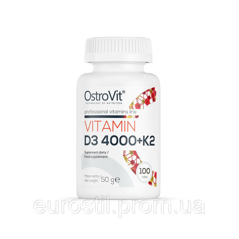Вітамін D3 4000 + K2 OSTROVIT Д3 вітаміни зміцнення кісток і імунітету
