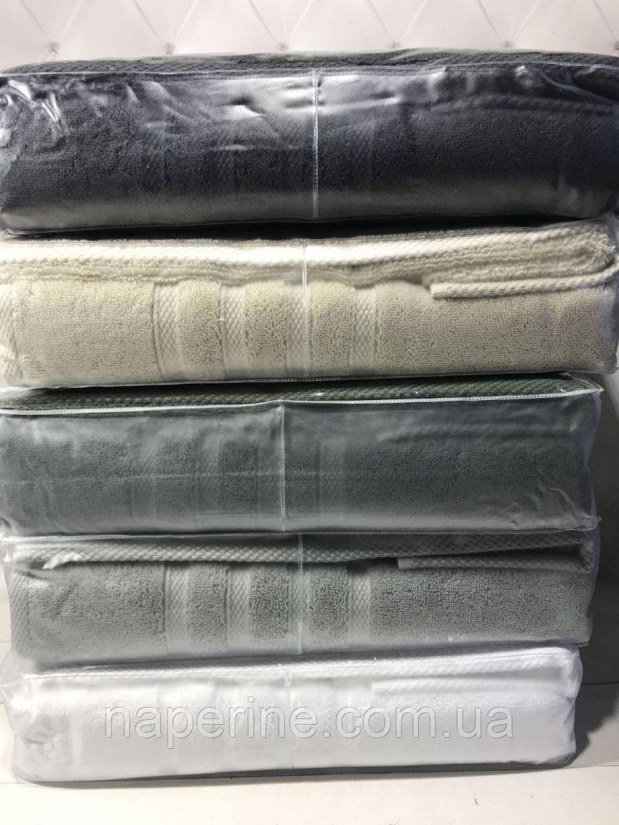 Набор люксовых махровых полотенец 1 банное и 1 лицевое Soft cotton Турция серый лучшая цена - фото 2 - id-p1288488803