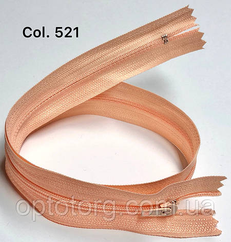 Молния плательная Персик 50см Тип3 спиральная неразъемная, фото 1