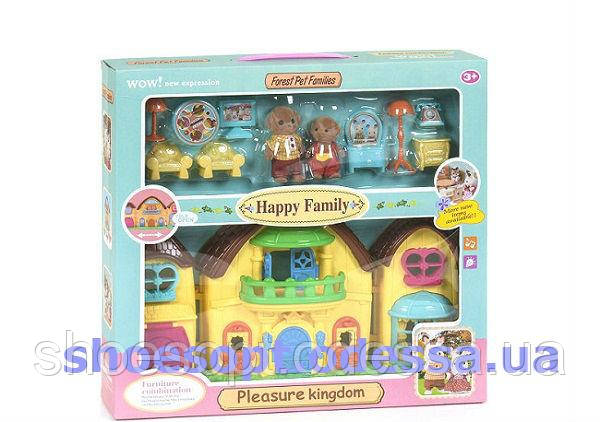 Будиночок вілла для звірят Happy Family з меблями, аксесуарами