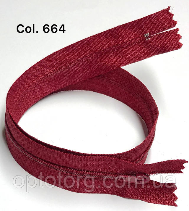 Молния спиральная 50см плательная Вишня Тип3 неразъемная оптом от optotorg.prom.ua капюшонка спираль нейлон леска змейка молния